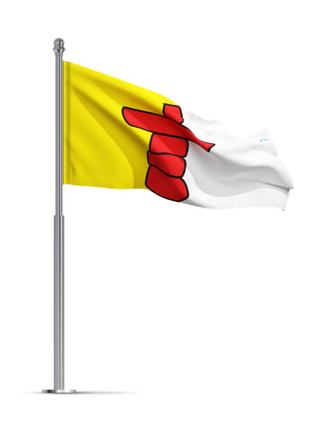 Flag of Nunavut isolated on white background. Province of Canada. 3d-rendering