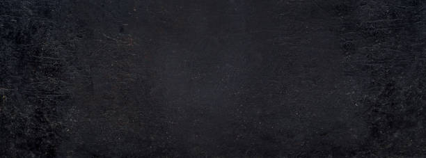 istock Rustic black grunge background banner. Aged dirty metal surface texture. 2153950580