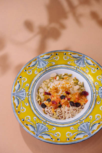 istock Healthy muesli breakfast in decorative ceramic bowl 2153953506