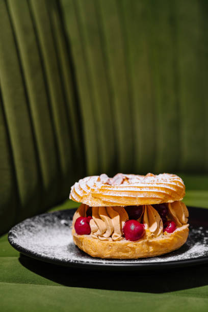 istock Gourmet paris-brest pastry on elegant plate 2153953566