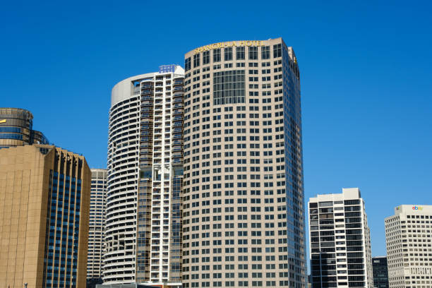 Sydney, Australia - October 5, 2025: Cruise ship and Sydney CBD view in the morning.