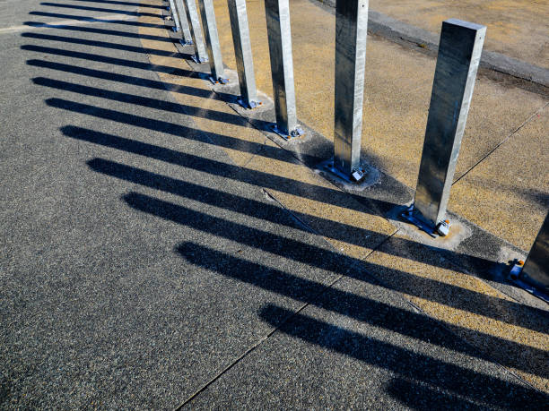 istock Steel road bollards 2153962215