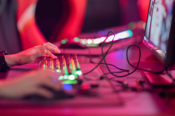 istock Close-up gamer hand in action 2153968595