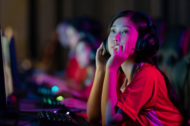 istock Asian female esport player on final match 2153968597
