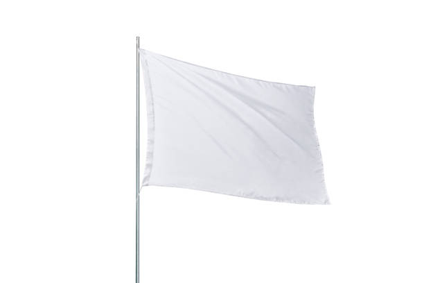 istock White flag with clean texture, isolated on white. Perfect for flag mockups or presentations 2153968954