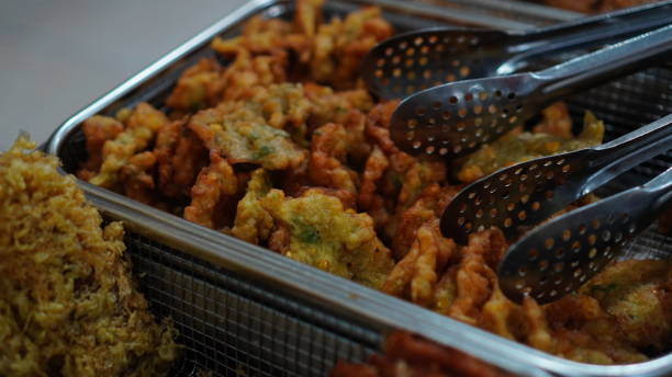 Corn omelette in a basket