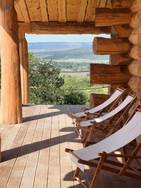 istock Relaxation area with lounge chairs in premium spa complex 2153998146