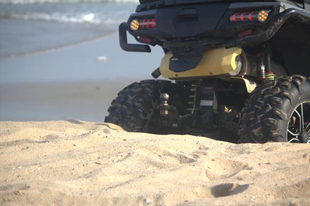 istock The rear of a Can-Am ATV on a sandy beach. 2154004515