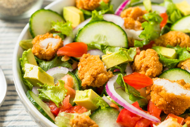 istock Healthy Homemade Fried Chicken Salad 2154007655