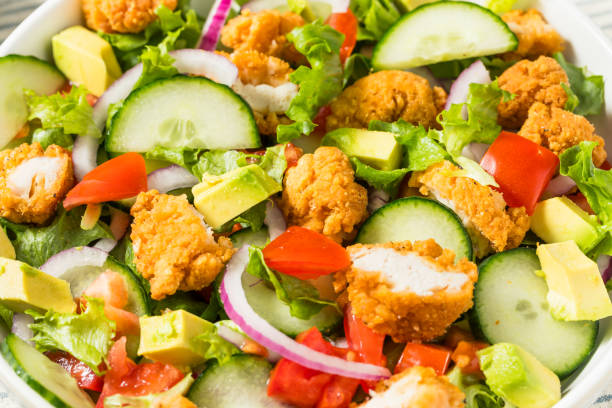 istock Healthy Homemade Fried Chicken Salad 2154008090
