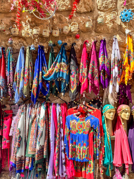 istock Colorful shawls in street market 2154010009