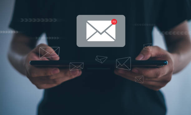 istock email marketing concept, send e-mail or newsletter, Inbox receiving electronic message alert.  internet technology. for business e-mail communication and digital marketing. 2154015805