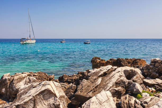 istock Breathtaking views of the beautiful Saliara (Marble) beach 2154018969