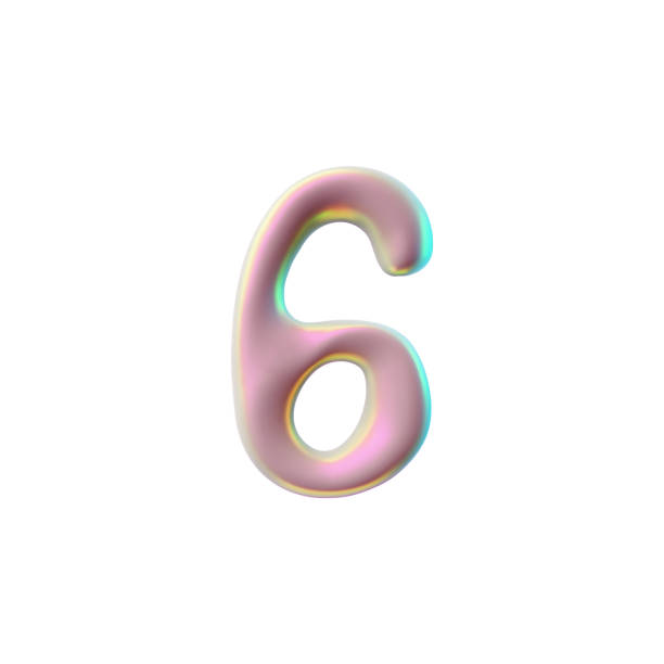 istock Vector 3D printing house with a pink number 6, glossy style with a holographic gradient. 2154028874
