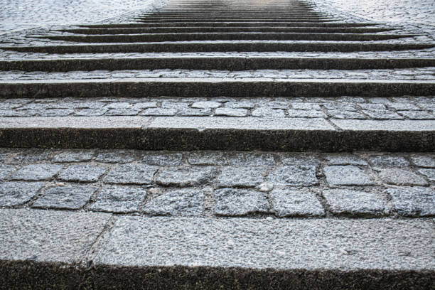 istock stone paving stones stairs,Steps road 2154037414