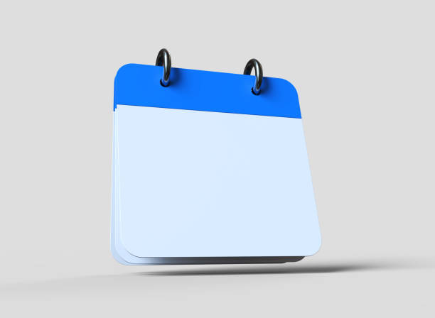 3d illustration of calendar with blank page