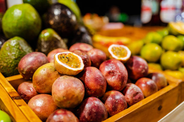 istock Fruit kiosk in Thailand - fresh fruits for smoothies 2154058796