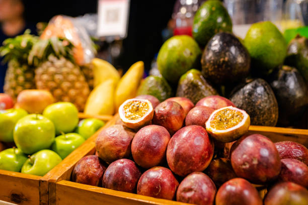 istock Fruit kiosk in Thailand - fresh fruits for smoothies 2154058806