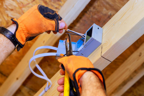 istock New home construction: installation of recessed ceiling a lights with LEDs 2154067377
