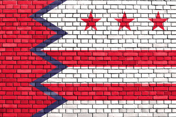 istock flag of Washington painted on brick wall 2154067769