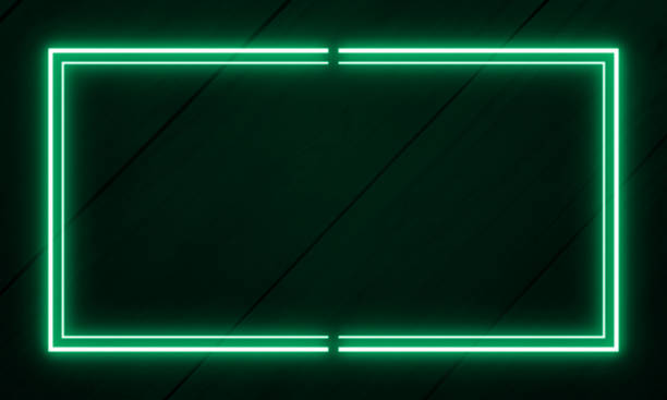 istock Dark wood wall background, blue neon light and rectangle shape 2154076898