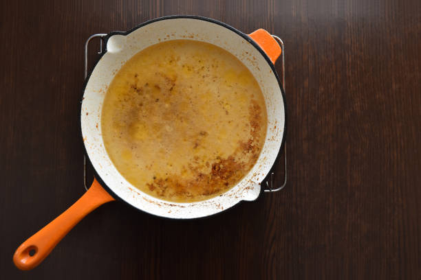 istock Dirty iron frying pan. 2154077411