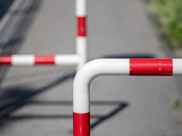 istock Barrier with red and white stripes 2154087405