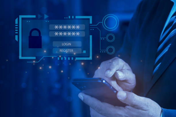 istock Secure cyber password protect, Businessman protecting personal data on smartphone, Cybersecurity and privacy concepts to protect data. Lock icon and internet network security technology. 2154088127