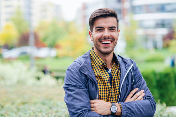istock Portrait of cheerful young man 2154088305