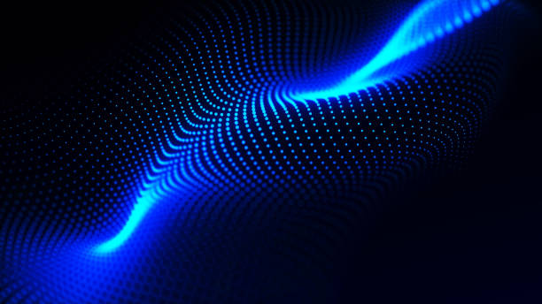 istock Futuristic particle wave. Dynamic wave of glowing points. Abstract technology background. Big data visualization. 3d Widescreen. 3D rendering. 2154089763