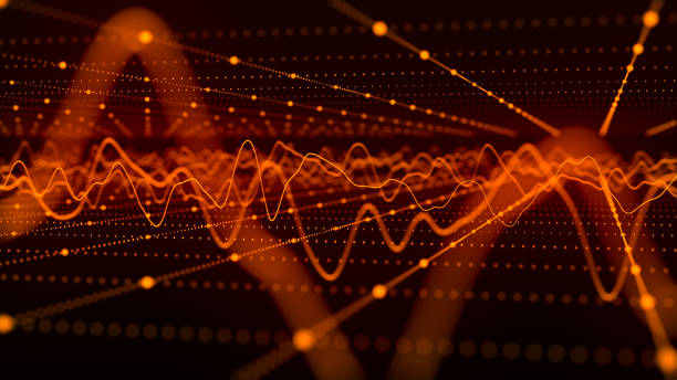 istock Technology background. Abstract circular wave of particles. Futuristic abstract waves, glowing mesh curves, dynamic flow. Diagram. Visualization of sound waves. 3D rendering. 2154089926