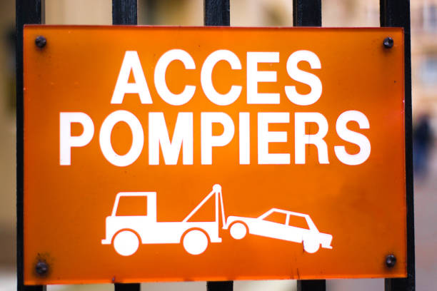 Paris, France: Vintage Sign on Closed Gate: \