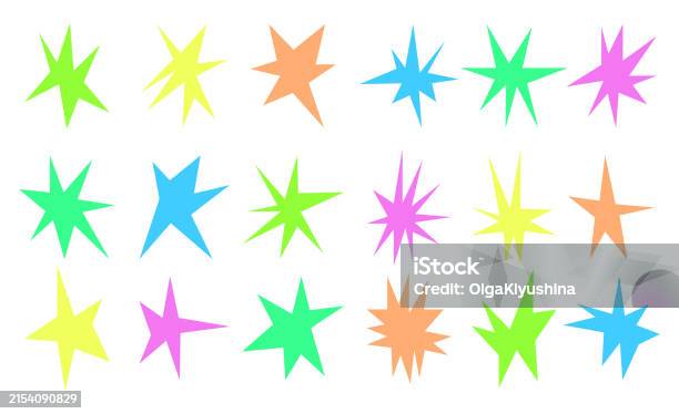 Sharp Stars Pattern Set Featuring Images Of Irregular Sharp Stars It Includes Abstract ...