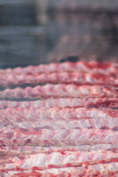 raw beef ribs for barbecue cooking