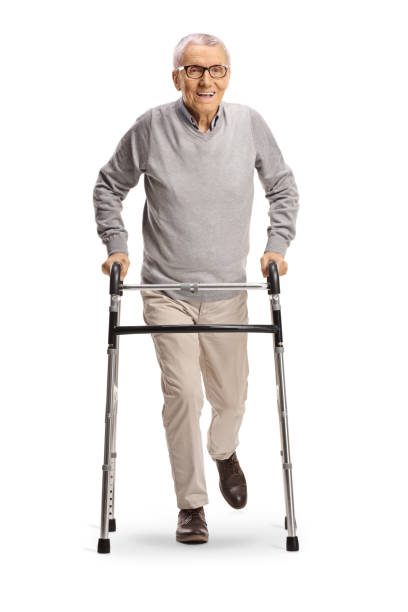 istock Elderly man with a walking aid equipment for seniors 2154094396