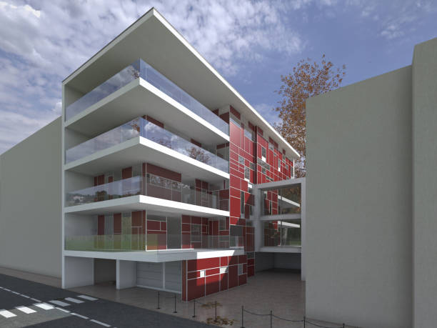 istock 3D modeling of a residential building with different colors 2154095237