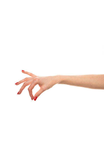 istock Woman hand gesture isolated on white background. 2154096958