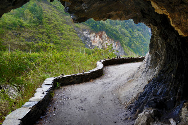 footpath beside Nujiang River, Yunan Province, China.