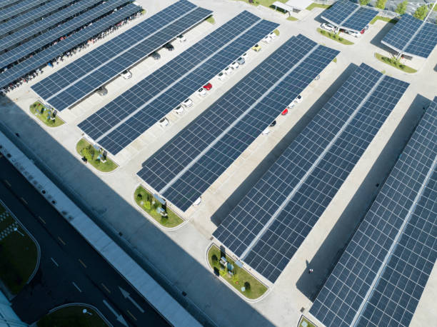 istock Solar power generation in parking lot 2154105517