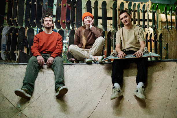 istock Three Zoomers In Skatepark 2154110036