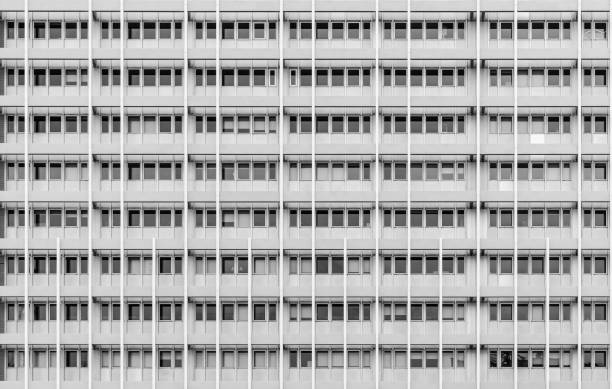 Germany, Berlin, Central Berlin,  April 14, 2024 - Full frame of modern apartment building