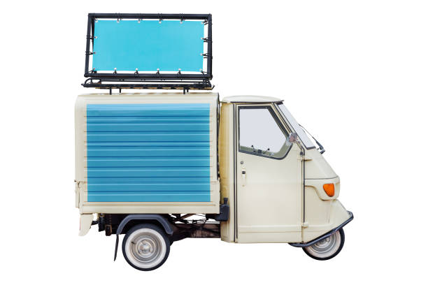 istock Vintage Italian three wheeled scooter van 2154111276