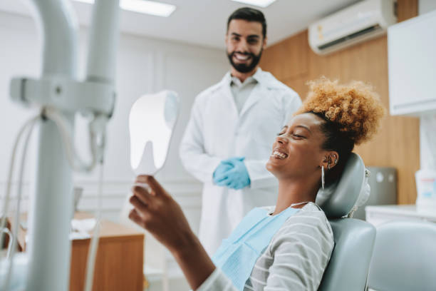 istock Woman at the dentist's office 2154116622