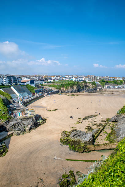 istock Sandy and rocky Towan Beach in Newquay 2154118026