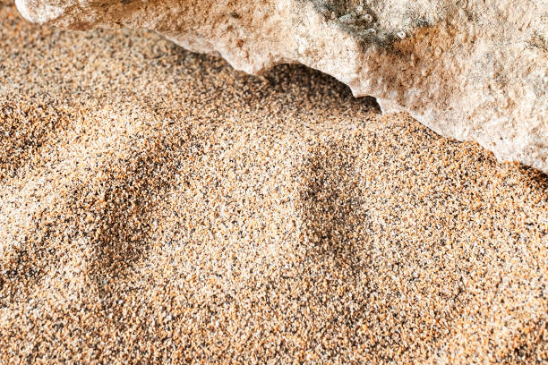 istock Texture of sandy beach as background, top view 2154118808