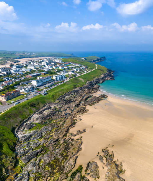 istock Rocks on Fistral Beach in Newquay 2154119037