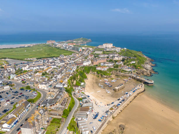 istock Aerial view over Newquay Harbour 2154119177