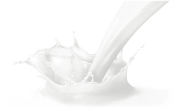 istock Milk splash, isolated on white background, 3d illustration, 3d rendering, realism, photo realistic 2154119251