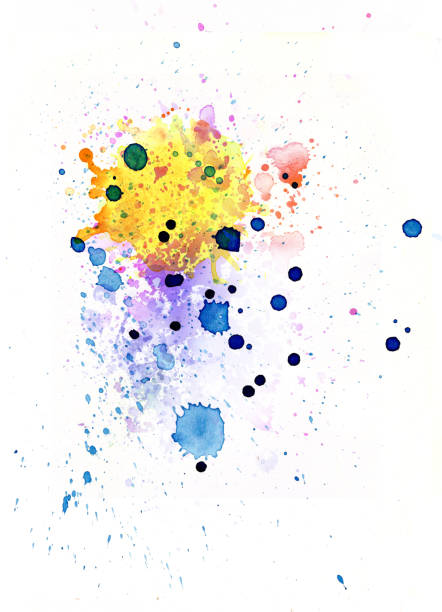 abstract watercolour aquarelle art hand paint on white background. watercolour paint drop stains . 3d illustration, 3d rendering
