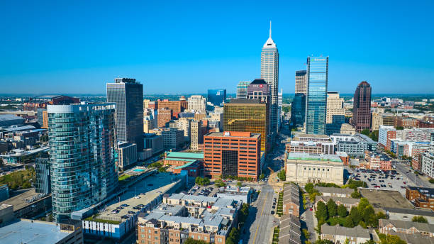 istock Aerial View of Indianapolis Downtown Skyline and Architecture 2154122221